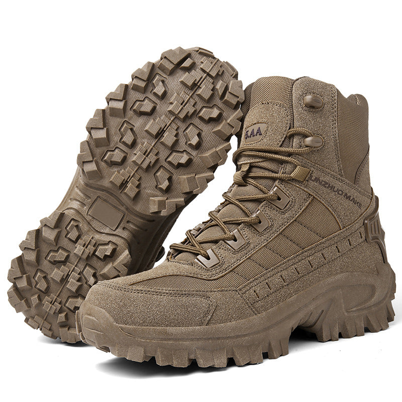 Men's Tactical Boots — Durable, Non-Slip, High-Top for Hiking & Training