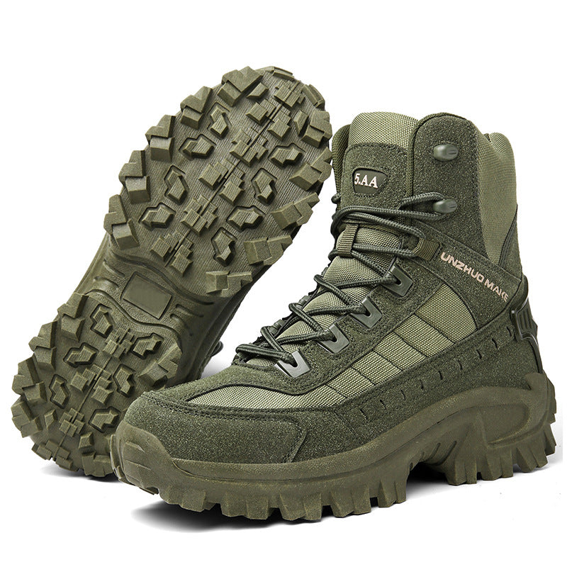 Men's Tactical Boots — Durable, Non-Slip, High-Top for Hiking & Training