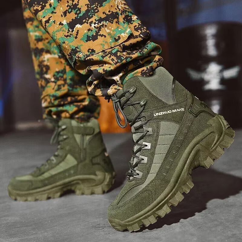 Men's Tactical Boots — Durable, Non-Slip, High-Top for Hiking & Training