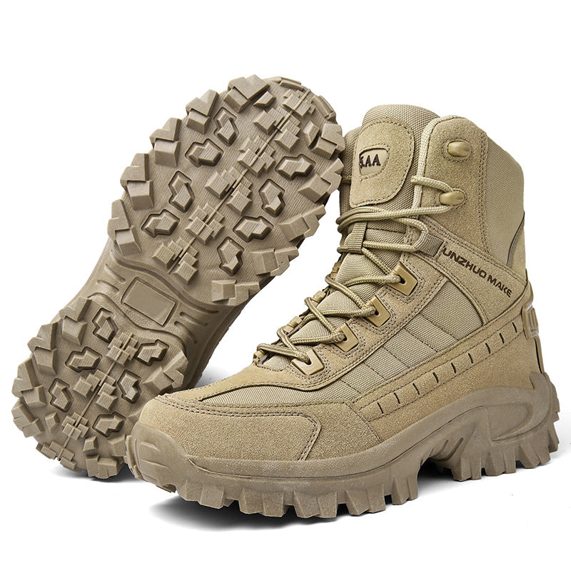 Men's Tactical Boots — Durable, Non-Slip, High-Top for Hiking & Training