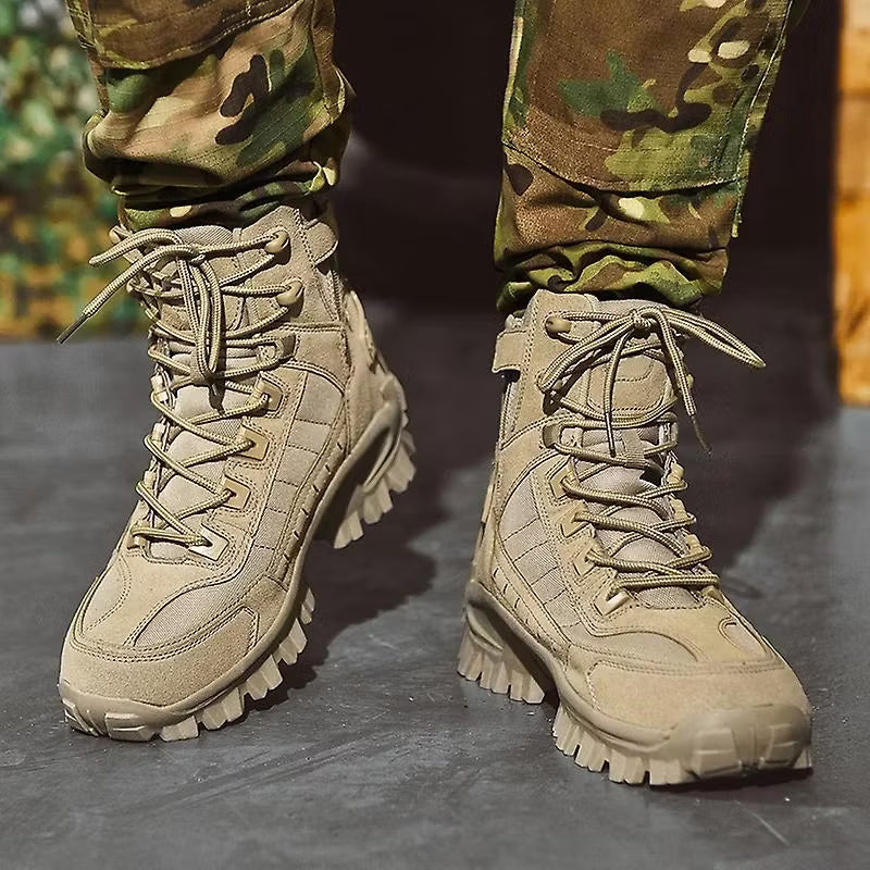 Men's Tactical Boots — Durable, Non-Slip, High-Top for Hiking & Training