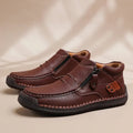 Men’s Handmade Premium Leather Slip-On Driving Boots – Wide Toe, Arch Support