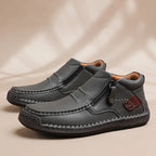 Men’s Handmade Premium Leather Slip-On Driving Boots – Wide Toe, Arch Support