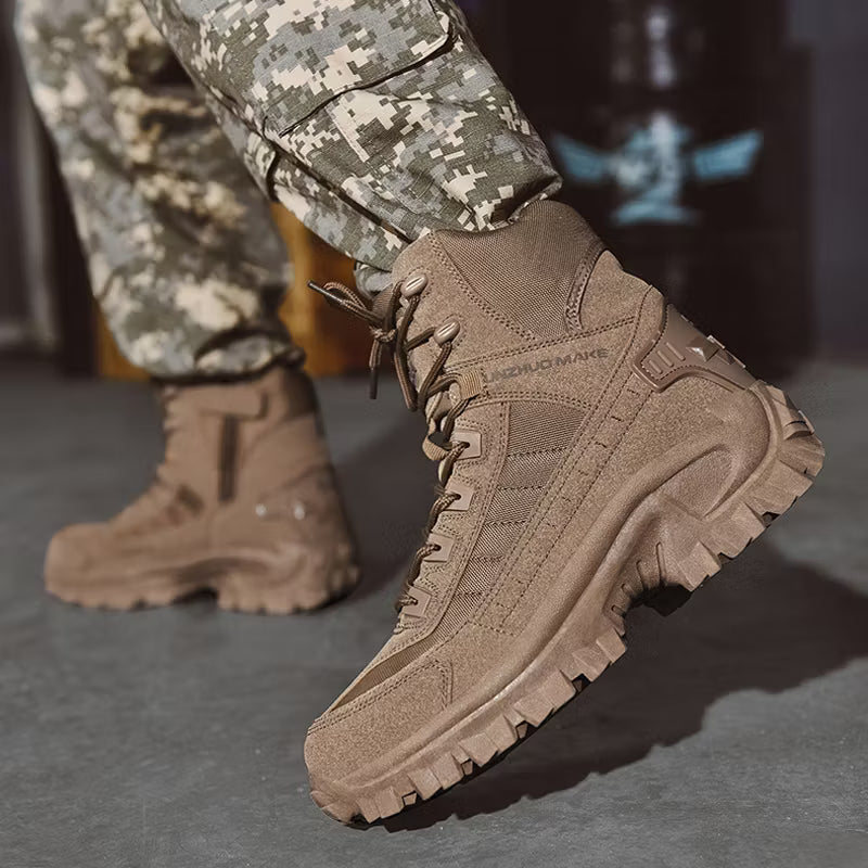 Men's Tactical Boots — Durable, Non-Slip, High-Top for Hiking & Training