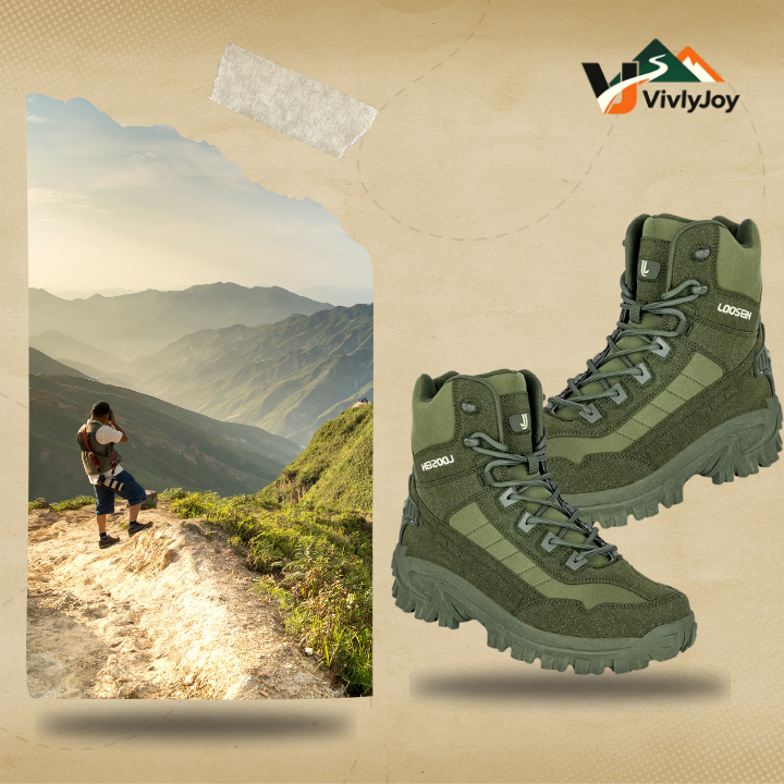 Men's Tactical Boots — Durable, Non-Slip, High-Top for Hiking & Training